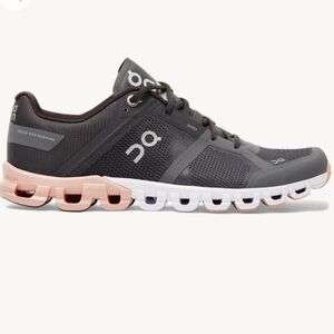 On Running Charcoal and Peach Athletic Shoes